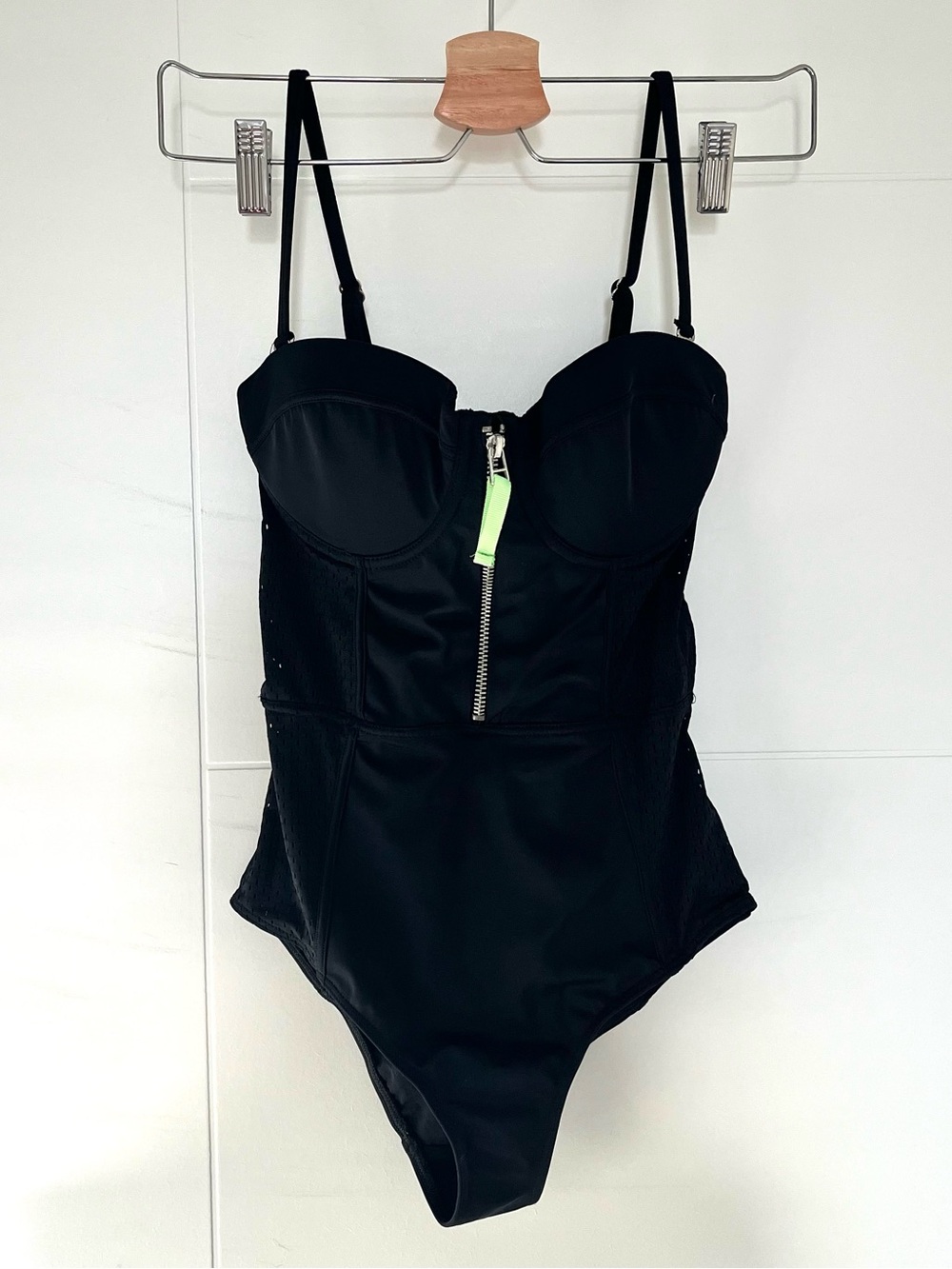 Mesh Zip One Piece Swimsuit